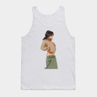woman with hands in pockets Tank Top